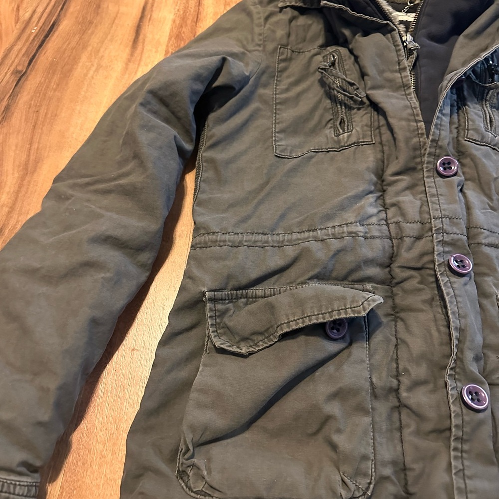 OBEY Propaganda Womens Small Y2K Hooded Faux Fur Lined Utility Parka Jacket - Picture 5 of 12